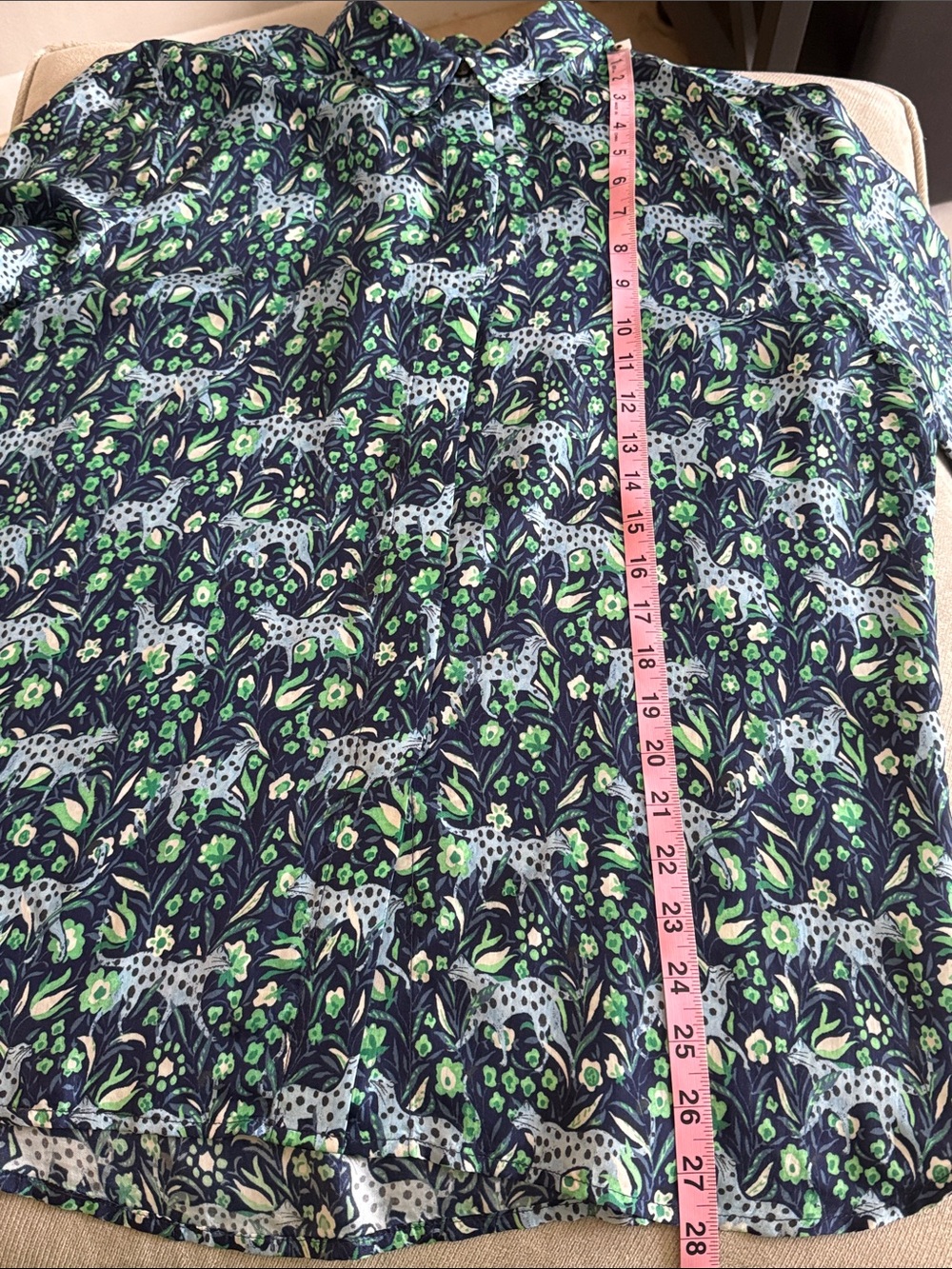 J. Crew Classic Leopard & Floral Print Button-Up Blouse Size 12 - Picture 8 of 12
